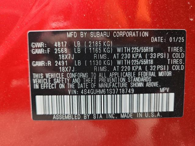 2025 SUBARU CROSSTREK 4S4GUHM61S3718749