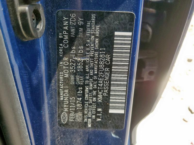 2015 HYUNDAI ACCENT GLS KMHCT4AE2FU882811