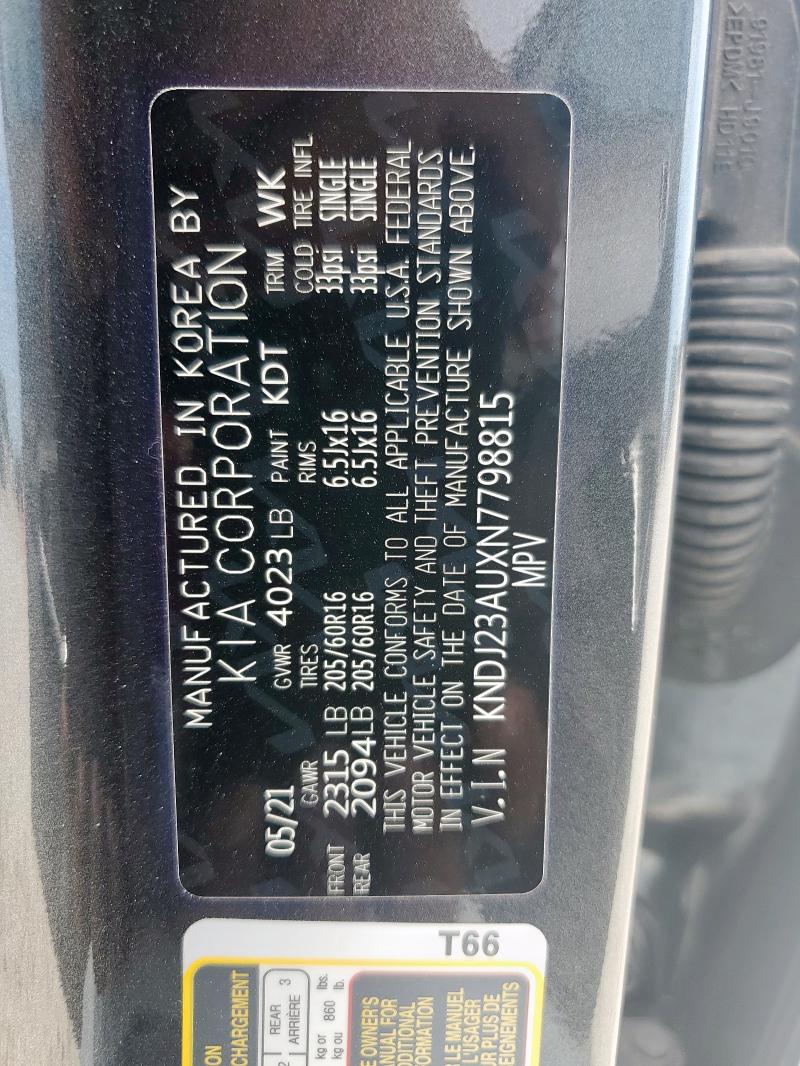 2022 KIA SOUL LX KNDJ23AUXN7798815