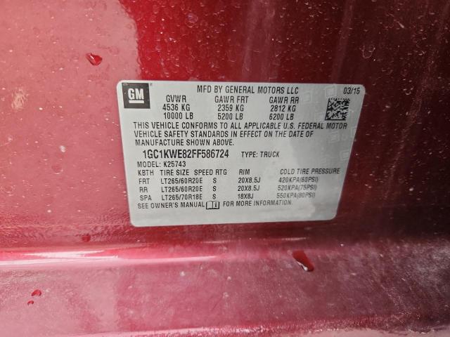 2015 CHEVROLET SILVERADO - 1GC1KWE82FF586724