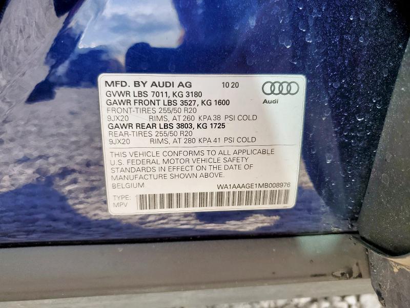 2021 AUDI E-TRON PRE WA1AAAGE1MB008976