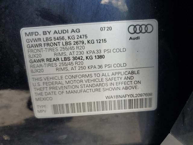 2020 AUDI Q5 PREMIUM - WA1BNAFY0L2097698