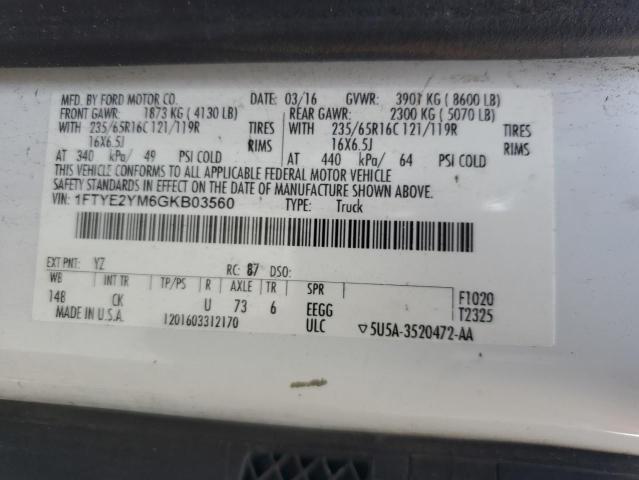 2016 FORD TRANSIT T-150 1FTYE2YM6GKB03560
