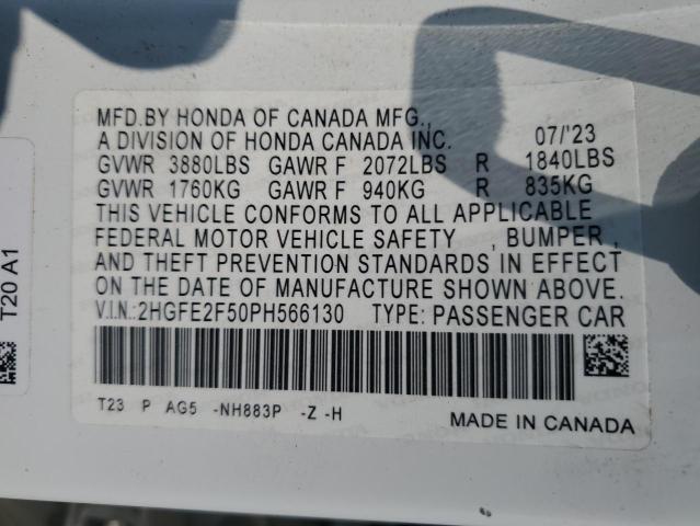 2023 HONDA CIVIC SPORT 2HGFE2F50PH566130