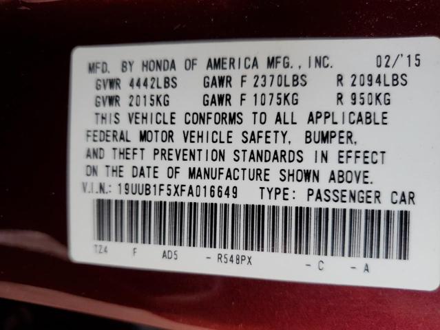 2015 ACURA TLX TECH 19UUB1F5XFA016649