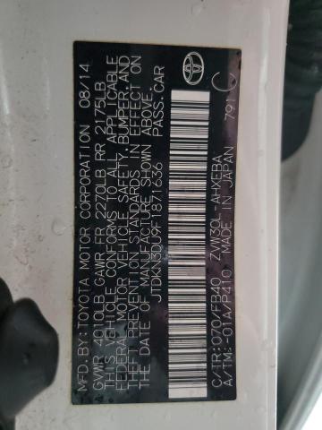 2015 TOYOTA PRIUS JTDKN3DU9F1871636