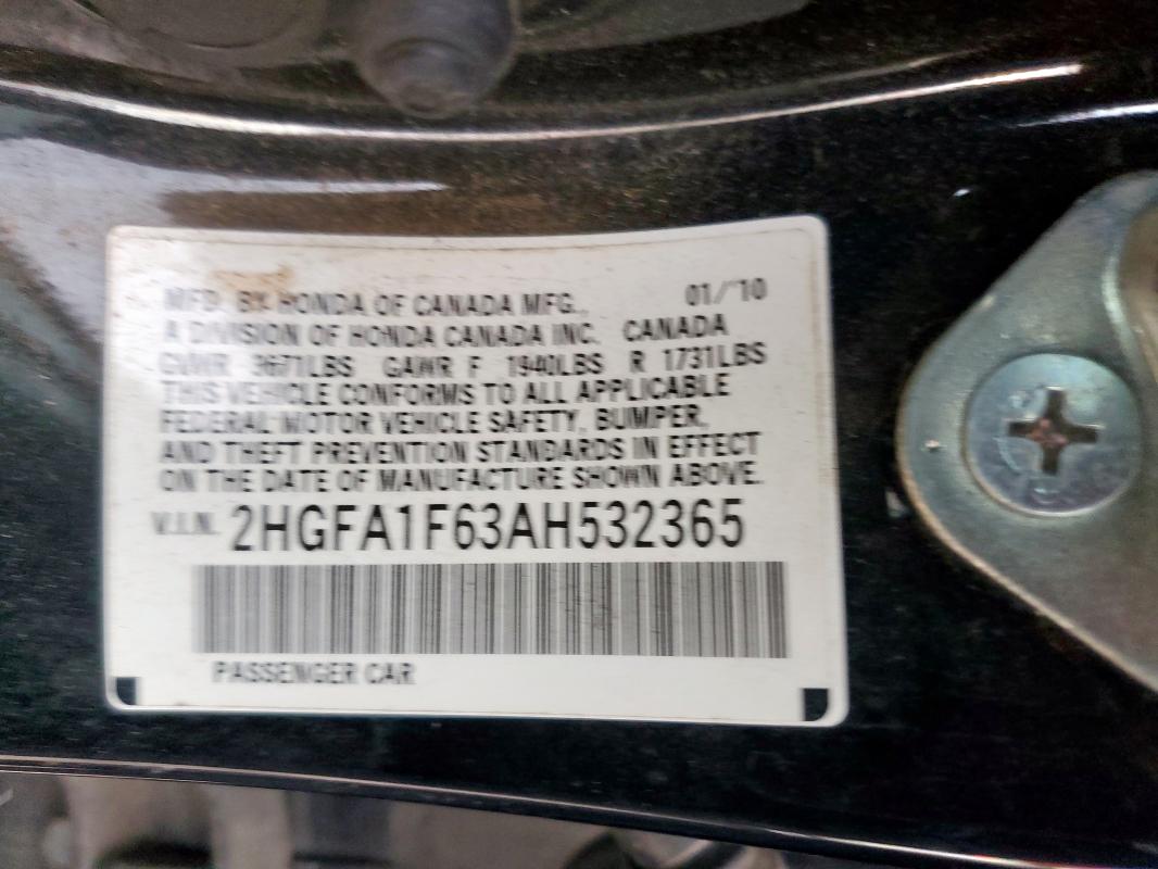 2010 HONDA CIVIC LX-S - 2HGFA1F63AH532365