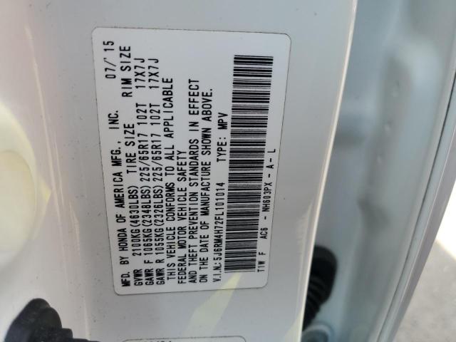 2015 HONDA CR-V EXL 5J6RM4H72FL101014