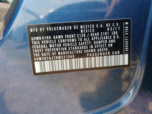 2017 VOLKSWAGEN JETTA S - 3VW2B7AJ7HM321946