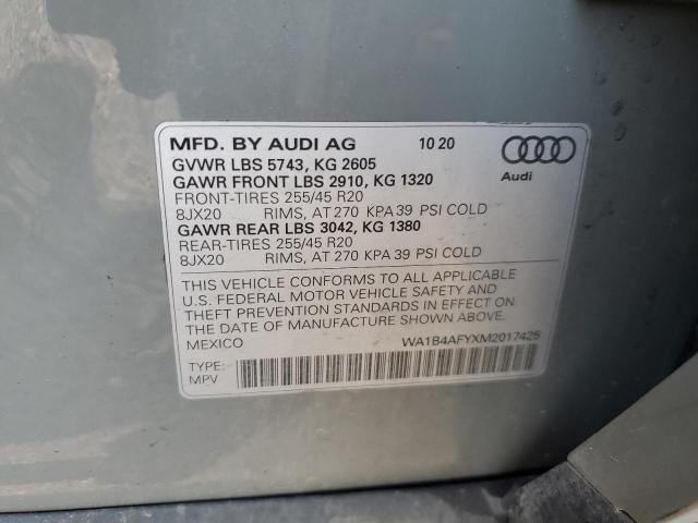 2021 AUDI SQ5 PREMIU WA1B4AFYXM2017425