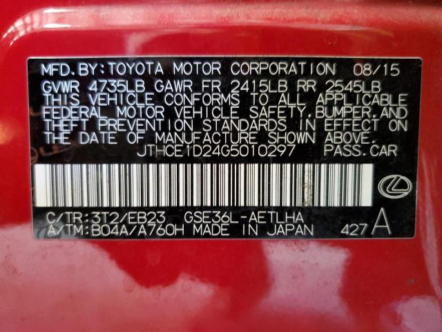2016 LEXUS IS 350 JTHCE1D24G5010297