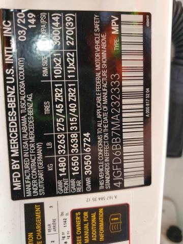 2021 MERCEDES-BENZ GLE COUPE 4JGFD6BB7MA232333