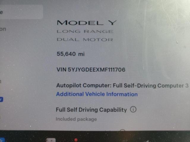 2021 TESLA MODEL Y 5YJYGDEEXMF111706