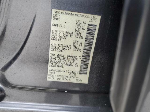 2018 NISSAN TITAN SV 1N6AA1E60JN511083