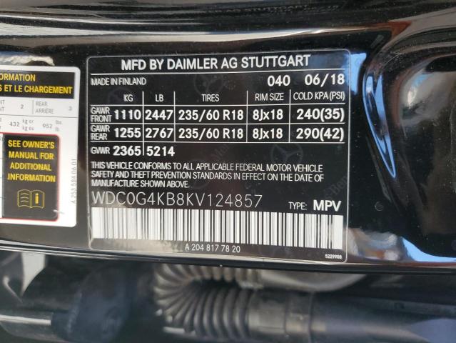2019 MERCEDES-BENZ GLC 300 4M WDC0G4KB8KV124857