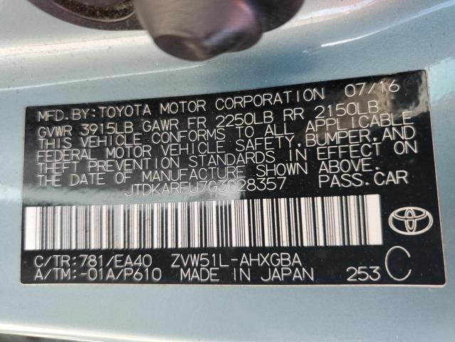 2016 TOYOTA PRIUS JTDKARFU7G3028357
