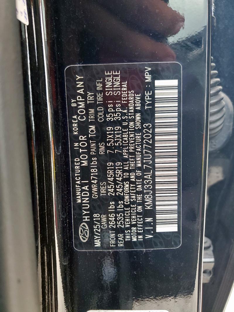 2018 HYUNDAI TUCSON SPORT KM8J33AL7JU772023