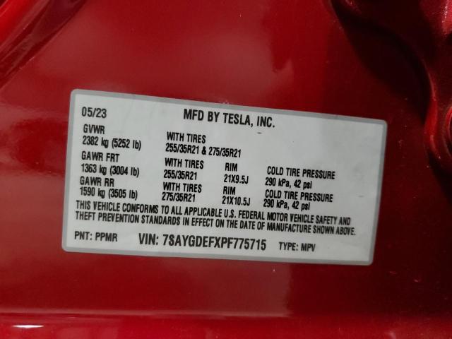 2023 TESLA MODEL Y 7SAYGDEFXPF775715