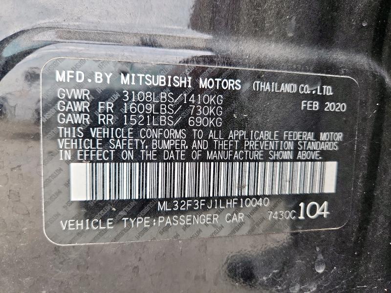 2020 MITSUBISHI MIRAGE G4 ML32F3FJ1LHF10040