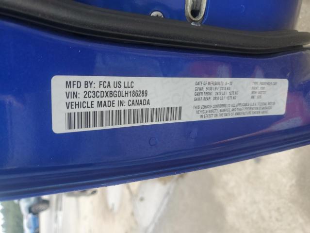 2020 DODGE CHARGER SXT 2C3CDXBG0LH186289