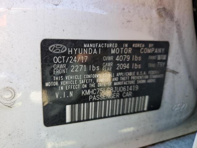 2018 HYUNDAI IONIQ SEL KMHC75LC8JU061419