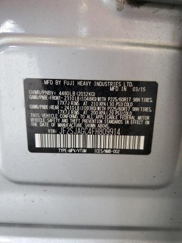 2015 SUBARU FORESTER 2 JF2SJAGC4FH809914