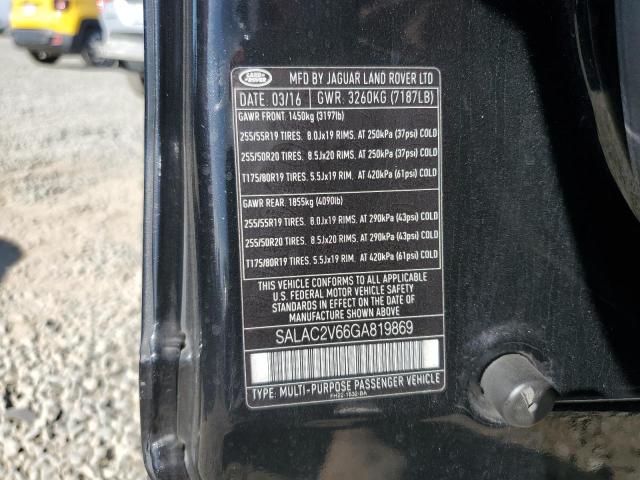 2016 LAND ROVER LR4 SALAC2V66GA819869
