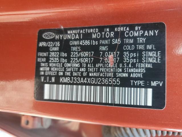 2016 HYUNDAI TUCSON LIM KM8J33A4XGU236555