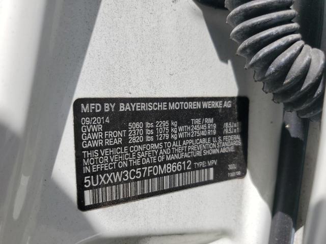 2015 BMW X4 XDRIVE2 5UXXW3C57F0M86612