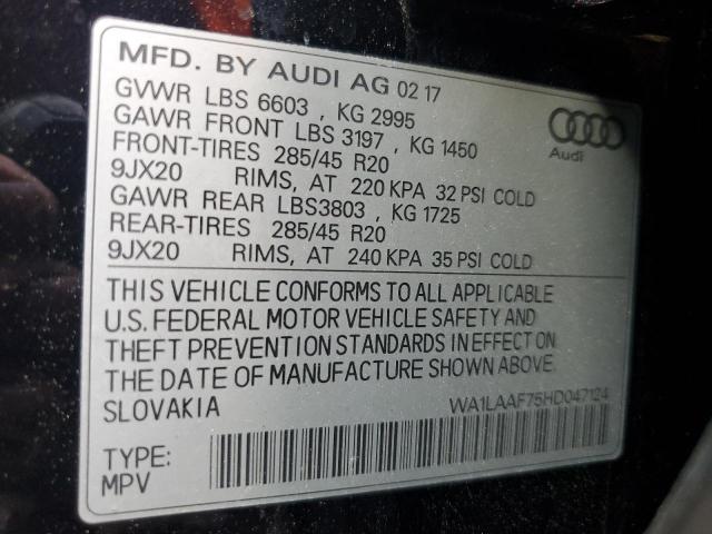 2017 AUDI Q7 PREMIUM WA1LAAF75HD047124