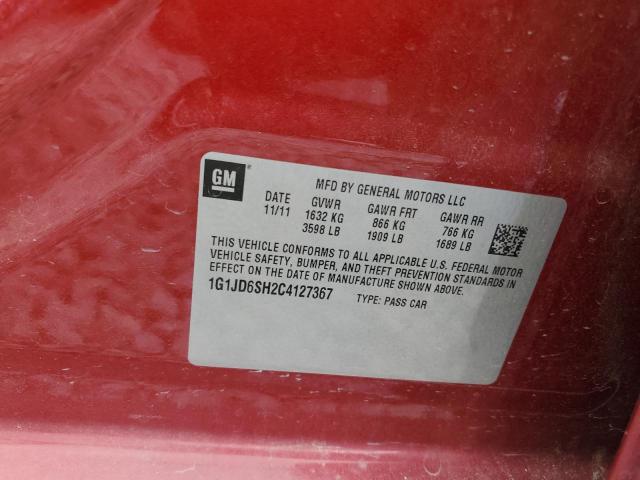 2012 CHEVROLET SONIC LT - 1G1JD6SH2C4127367