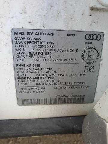 2019 AUDI Q5 PREMIUM WA1ANAFY7K2129038