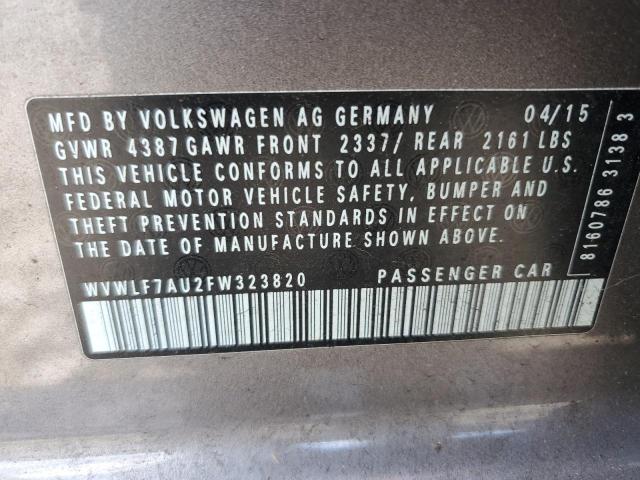 2015 VOLKSWAGEN GOLF R - WVWLF7AU2FW323820