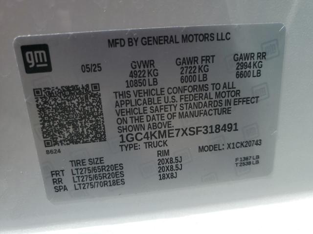2025 CHEVROLET SILVERADO K2500 CUSTOM 1GC4KME7XSF318491