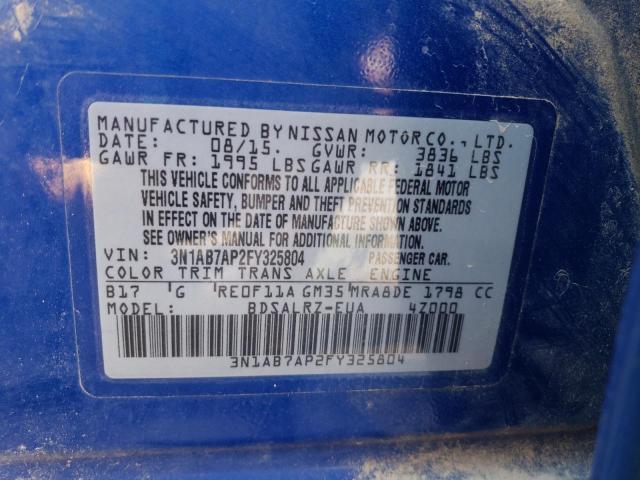 2015 NISSAN SENTRA S - 3N1AB7AP2FY325804