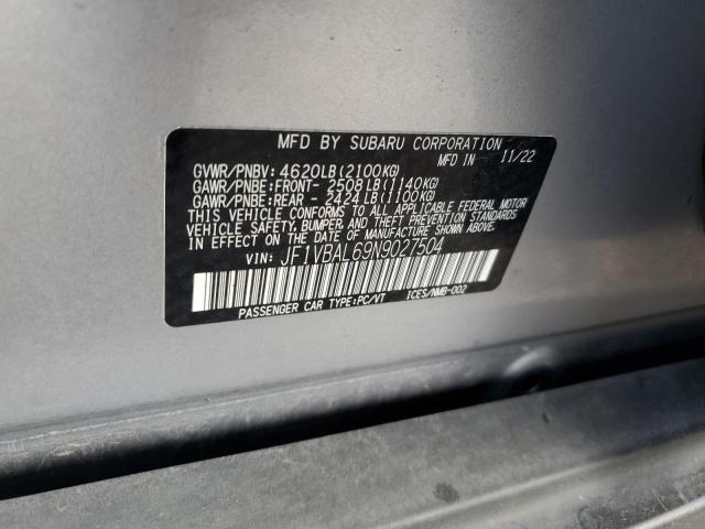 2022 SUBARU WRX LIMITED JF1VBAL69N9027504