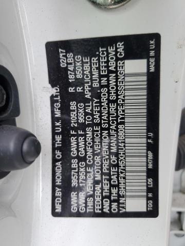 2017 HONDA CIVIC EX SHHFK7H5XHU416808