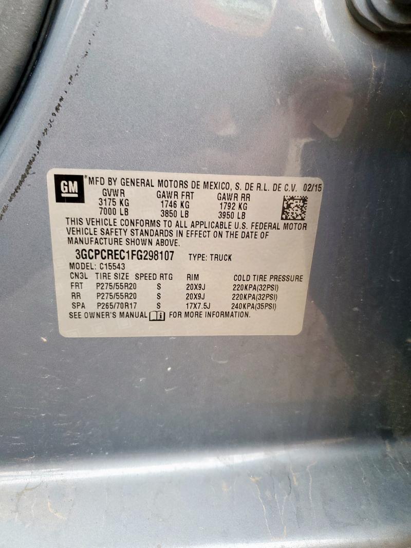 2015 CHEVROLET SILVERADO - 3GCPCREC1FG298107
