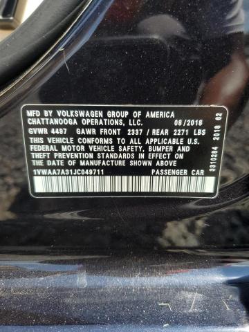 2018 VOLKSWAGEN PASSAT S - 1VWAA7A31JC049711