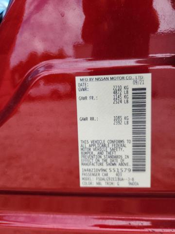 2022 NISSAN LEAF SL PL 1N4BZ1DV9NC551579