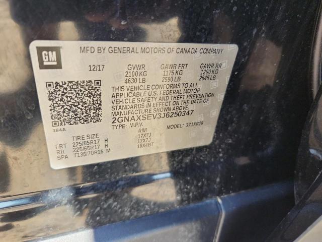 2018 CHEVROLET EQUINOX LT 2GNAXSEV3J6250347