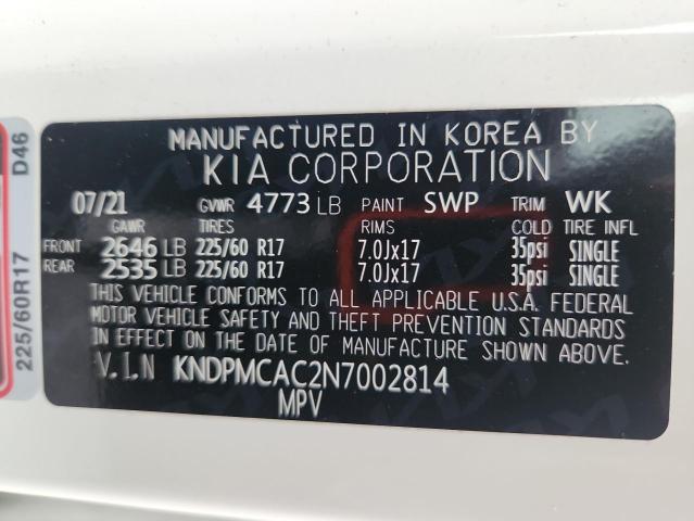 2022 KIA SPORTAGE L - KNDPMCAC2N7002814