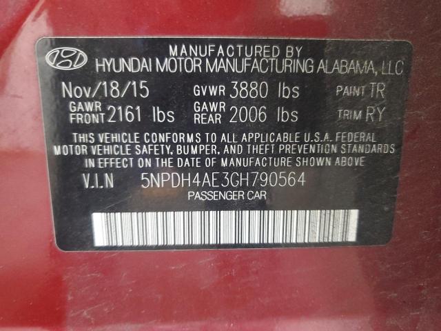 2016 HYUNDAI ELANTRA SE 5NPDH4AE3GH790564