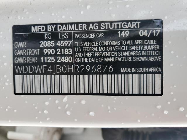 2017 MERCEDES-BENZ C 300 WDDWF4JB0HR296876