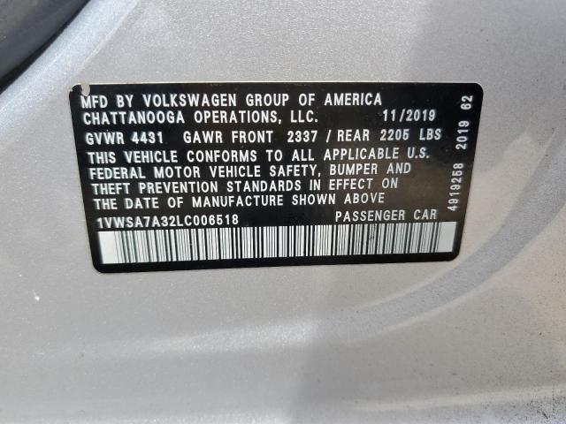 2020 VOLKSWAGEN PASSAT SE 1VWSA7A32LC006518
