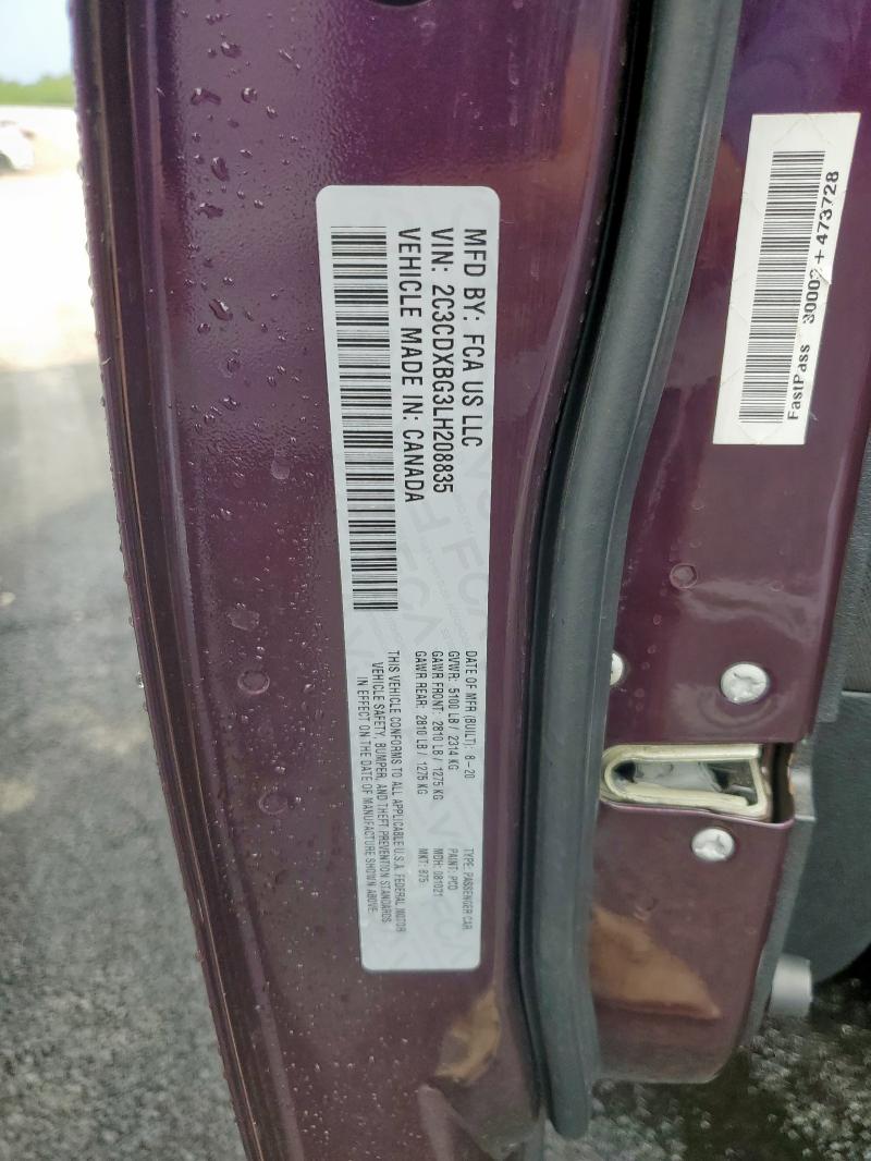 2020 DODGE CHARGER SX 2C3CDXBG3LH208835