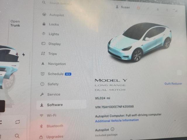 2022 TESLA MODEL Y 7SAYGDEE7NF435698