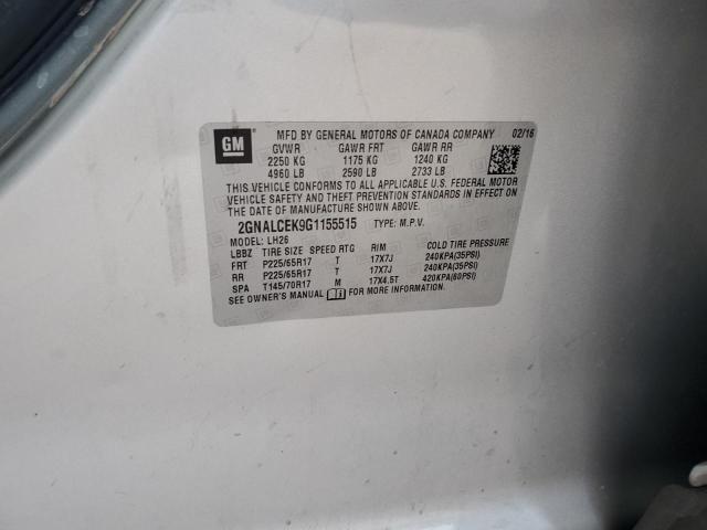 2016 CHEVROLET EQUINOX LT 2GNALCEK9G1155515