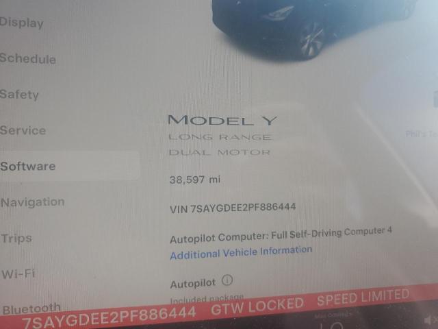 2023 TESLA MODEL Y 7SAYGDEE2PF886444
