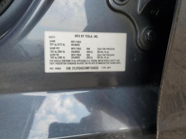 2021 TESLA MODEL Y 5YJYGAEE4MF184830